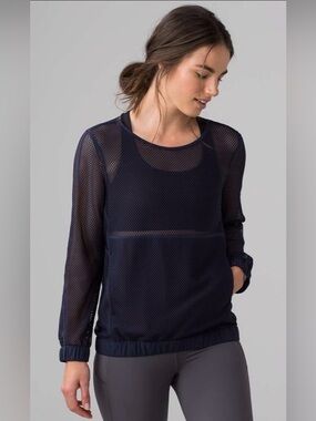 Lululemon Mesh On Mesh Popever Midnight Navy - PTP ~ 20”